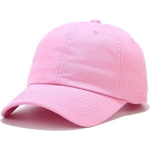 Unisex Hot Pink Washed Ponytail Adjustable Buckle Classic Baseball Plain Cap